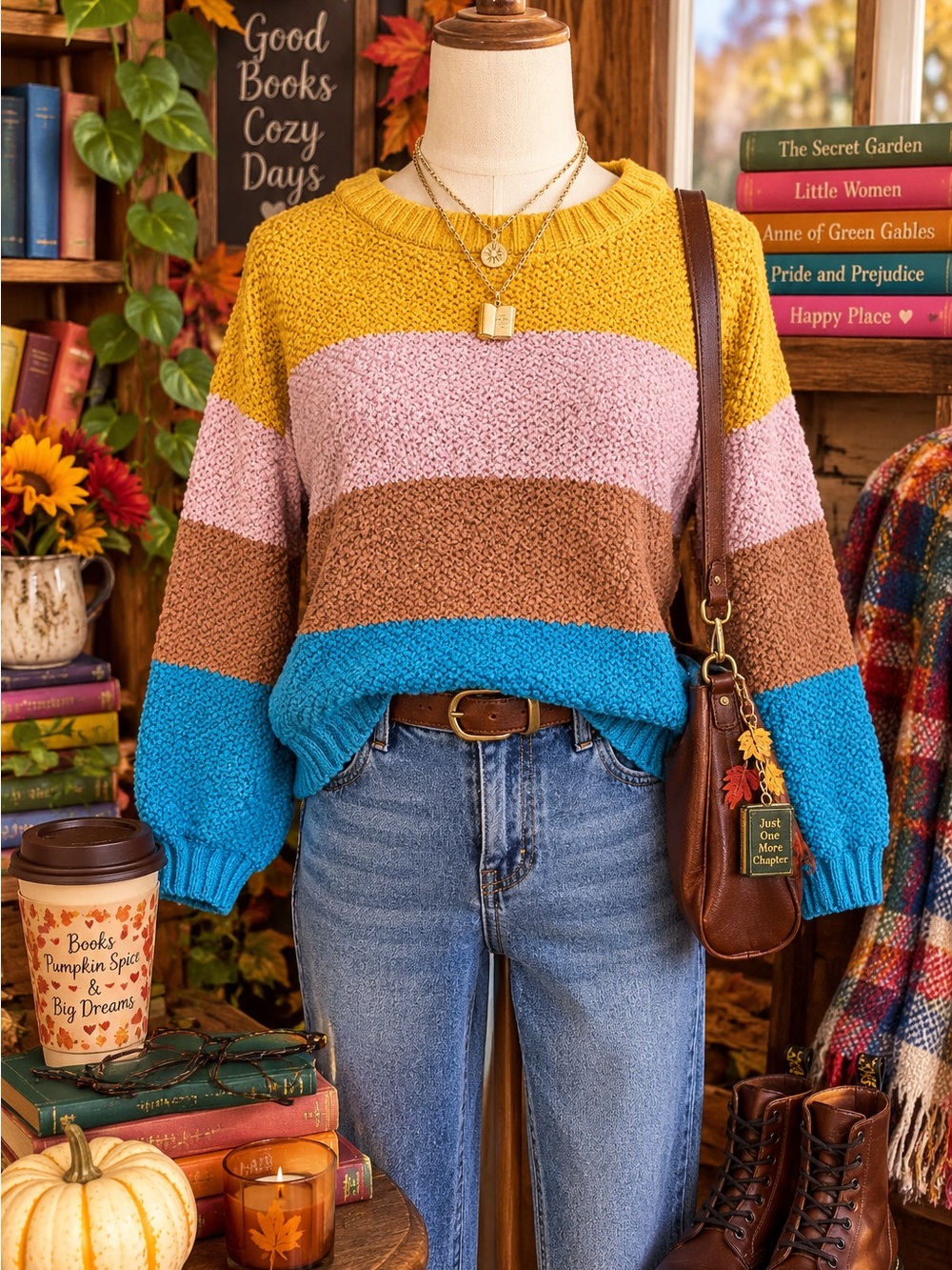 Cozy Fall Stripe Oversized Blank Paige Sweater NWT - Size S